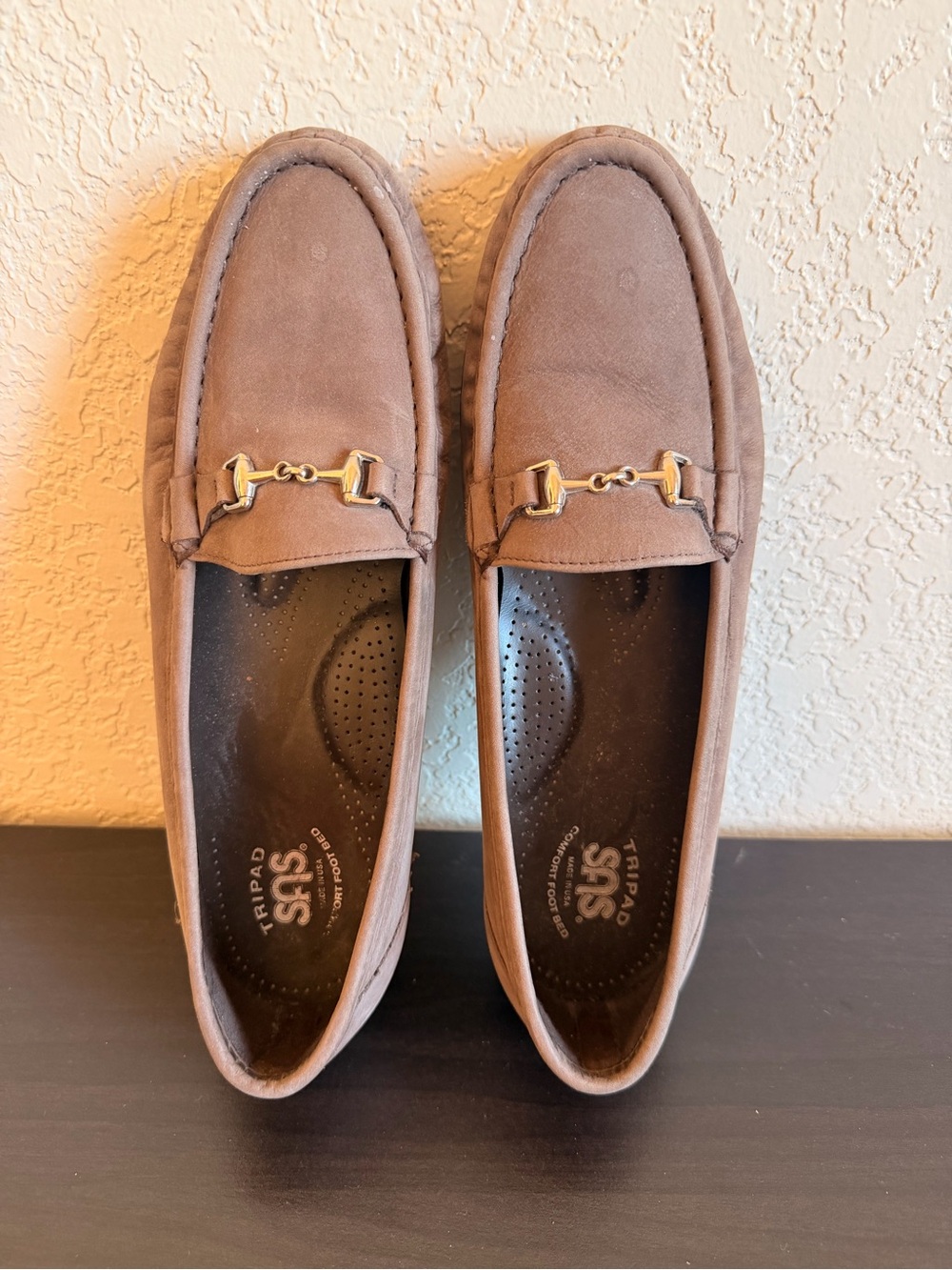 SAS Tripad Brown Suede Woman’s Loafers Bit Detail Size 11M Excellent Condition